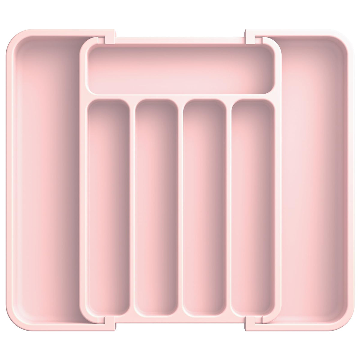 Organizador Aujen de cubiertos rosa, cajón extensible para ordenar cubiertos y utensilios.