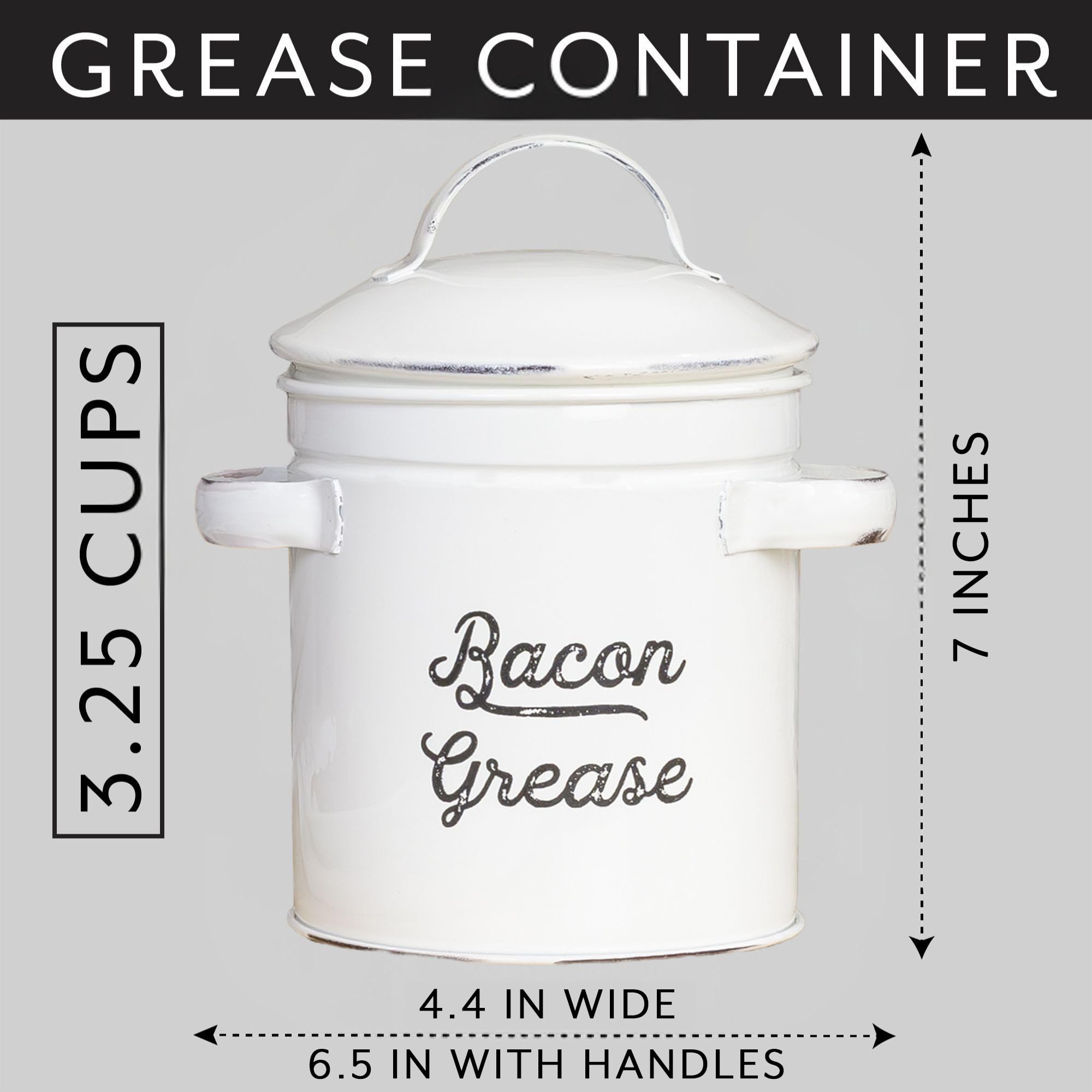 Capacidad de 3.25 tazas del contenedor de grasa de AuldHome Design