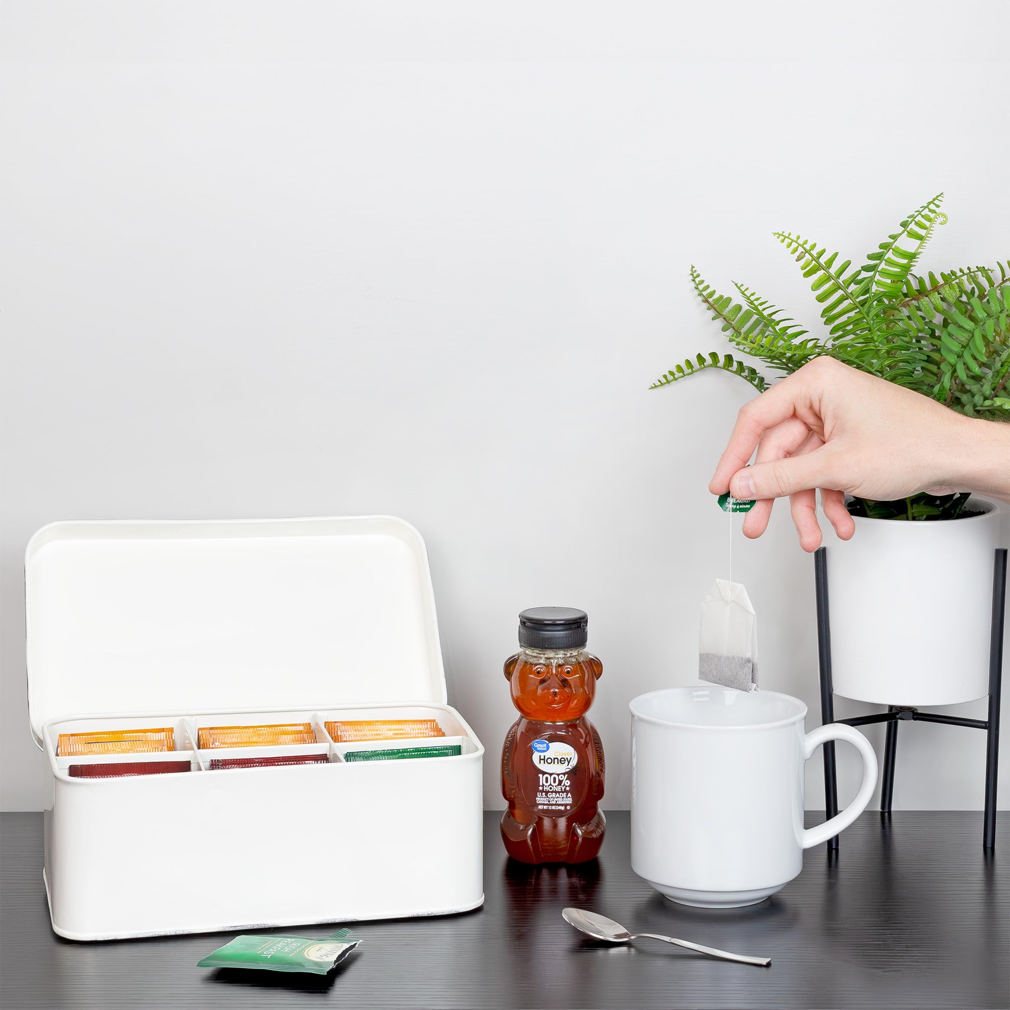 AuldHome Design Tea Box White, usos más allá del té para costura o joyería