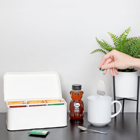 AuldHome Design Tea Box White, usos más allá del té para costura o joyería
