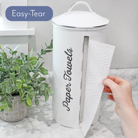 AuldHome Design Porta-papel toallas, combina con vajillería y utensilios esmaltados.
