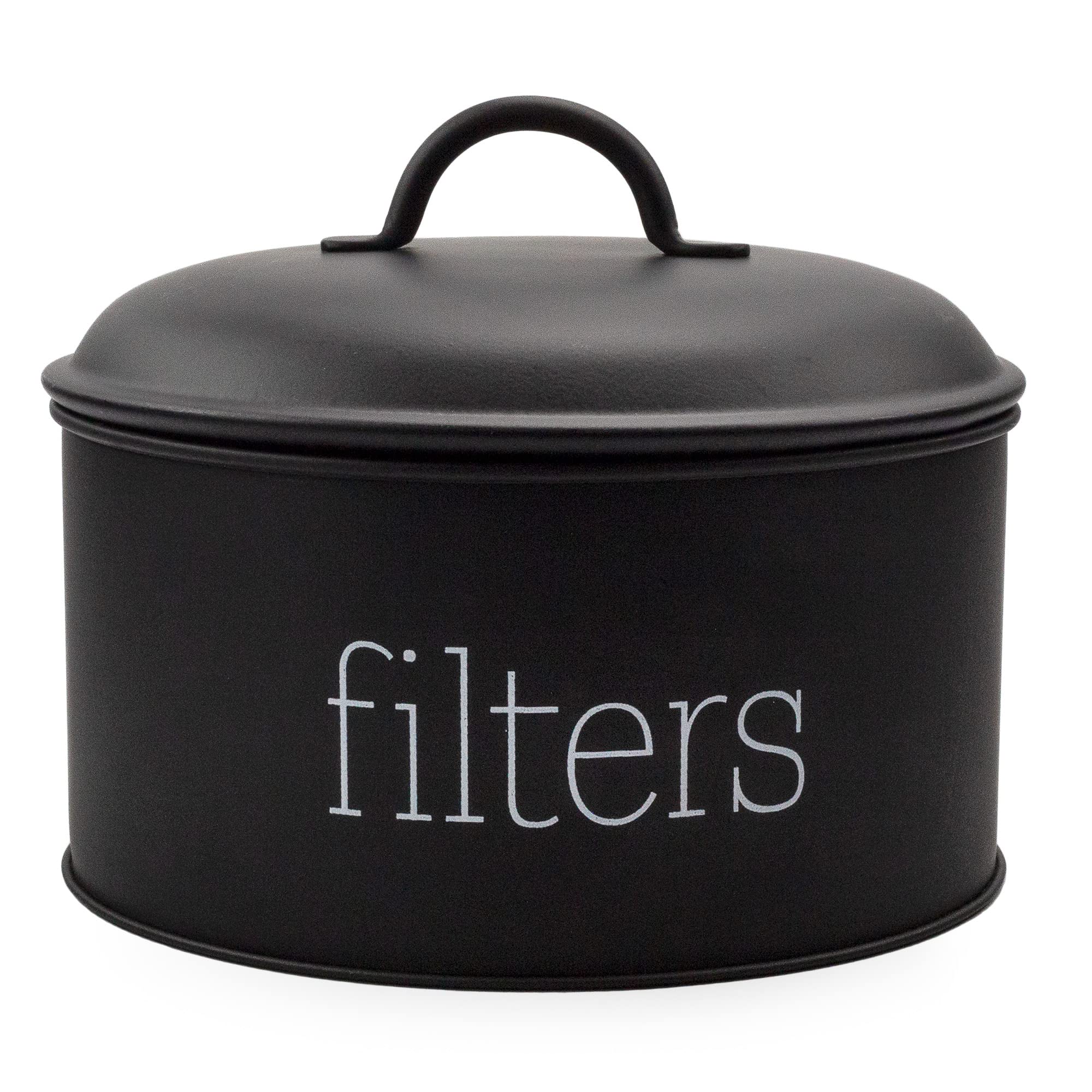 Portafiltro canasta negro de AuldHome Design para filtros de café con acceso rápido