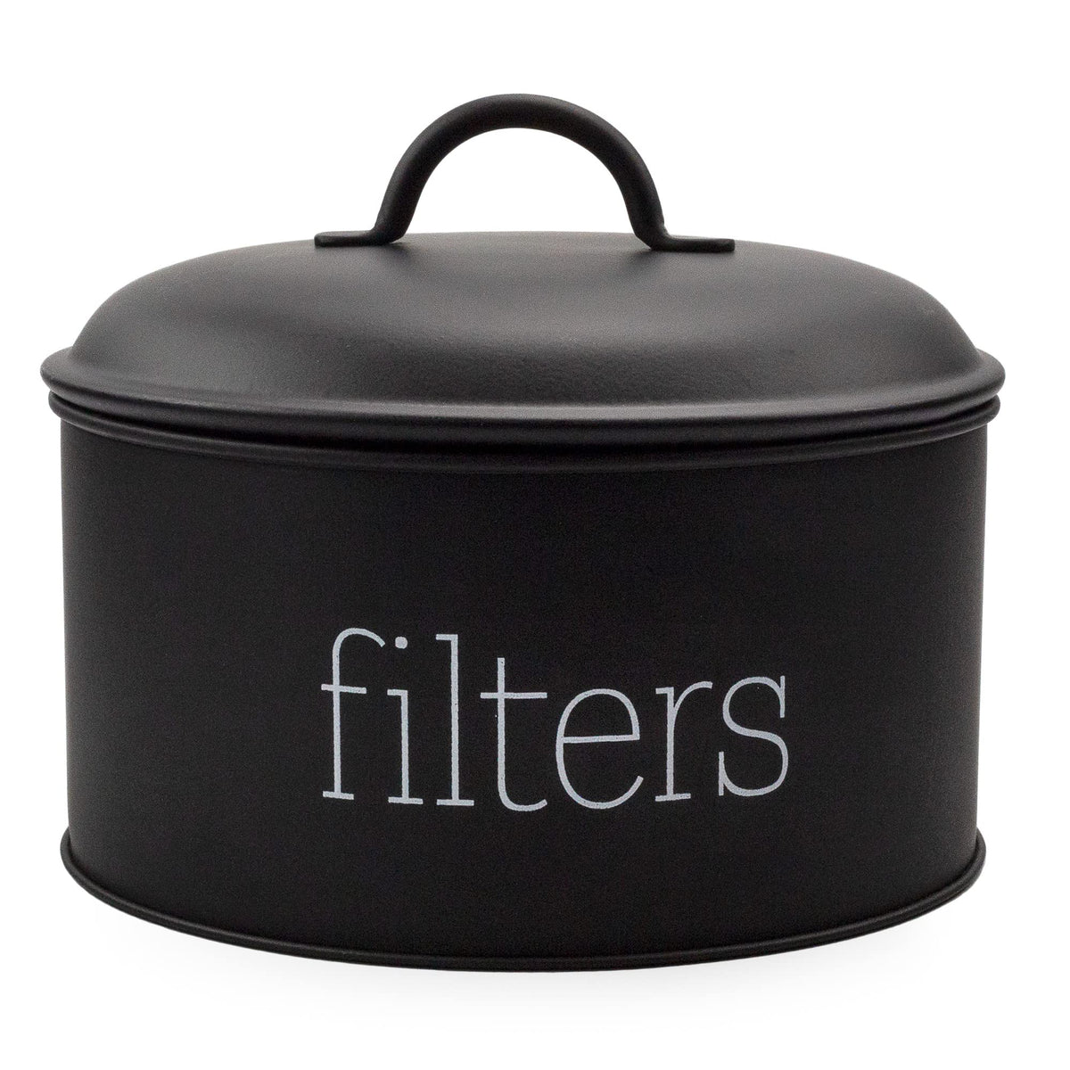 Portafiltro canasta negro de AuldHome Design para filtros de café con acceso rápido