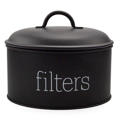 Portafiltro canasta negro de AuldHome Design para filtros de café con acceso rápido