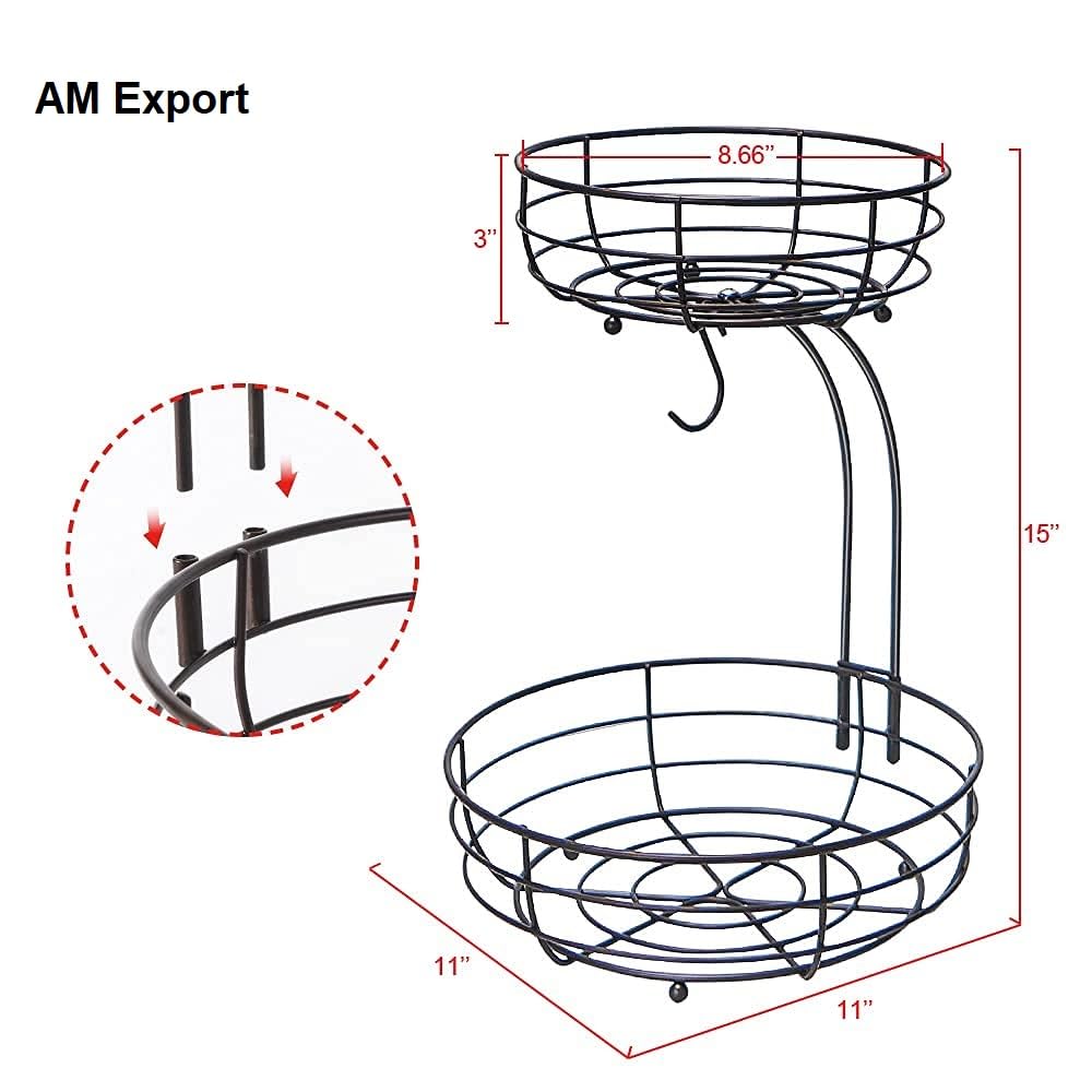 Auledio Cesta Frutas Dimensiones 11 Pulgadas, espacio compacto y visible