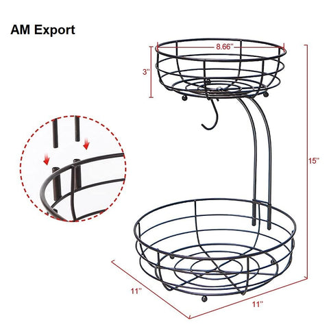 Auledio Cesta Frutas Dimensiones 11 Pulgadas, espacio compacto y visible