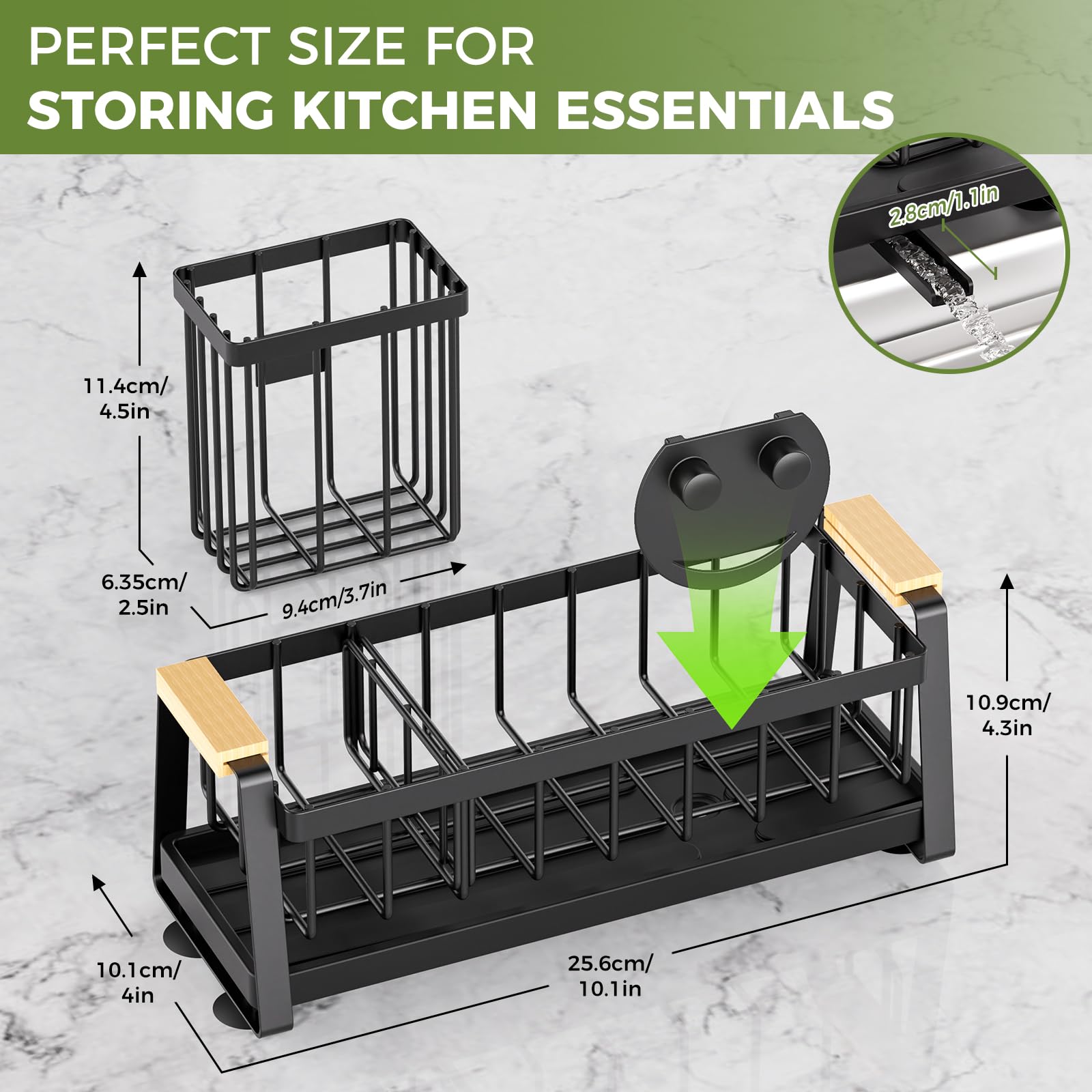 AUMOVAWA Cepillos Lavabo Largo: soporte estable para cepillos y limpieza rápida.