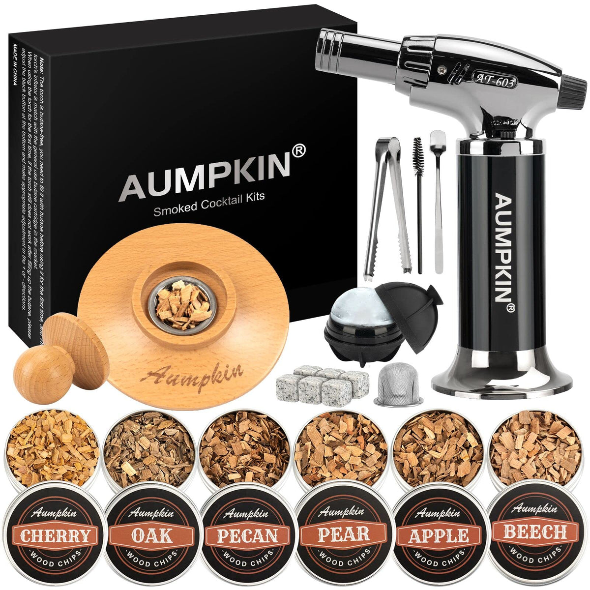 Aumpkin ahumador de cócteles con antorcha para infundir aromas.