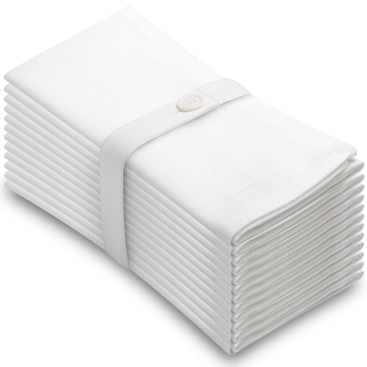 Servilletas blancas de Aunti Em's Kitchen 20x20 para mesa elegante