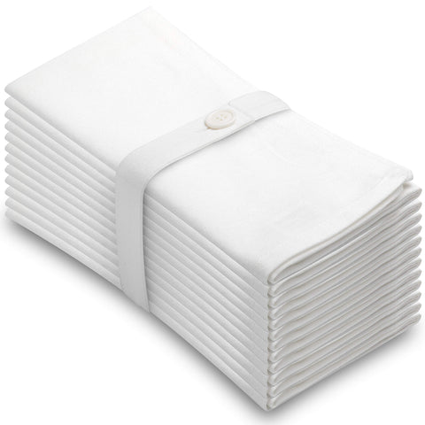Servilletas blancas de Aunti Em's Kitchen 20x20 para mesa elegante