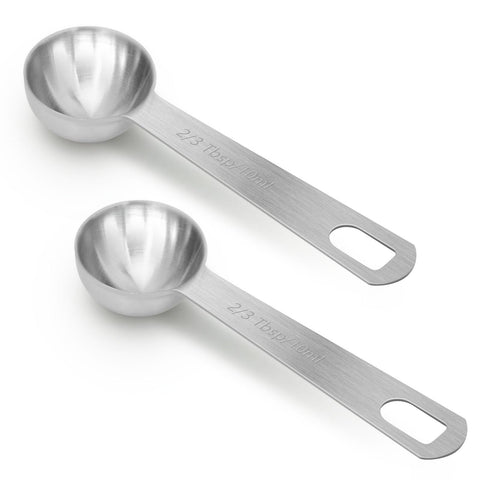 AUOIKK cucharas medidoras de acero inoxidable con graduación 10 ml para cocina precisa