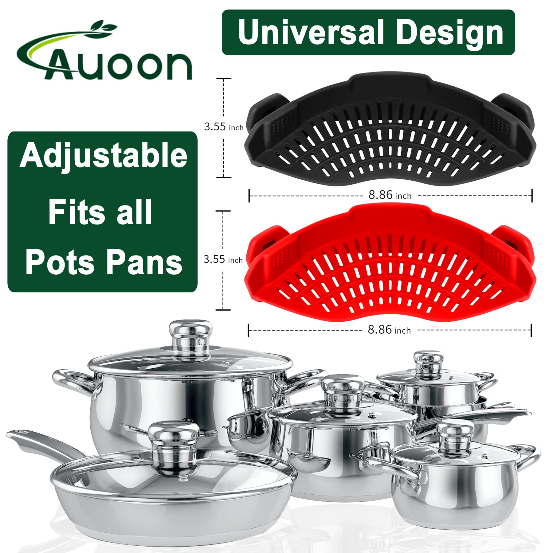 AUOON colador compacto, ahorro de espacio en cocinas pequeñas.