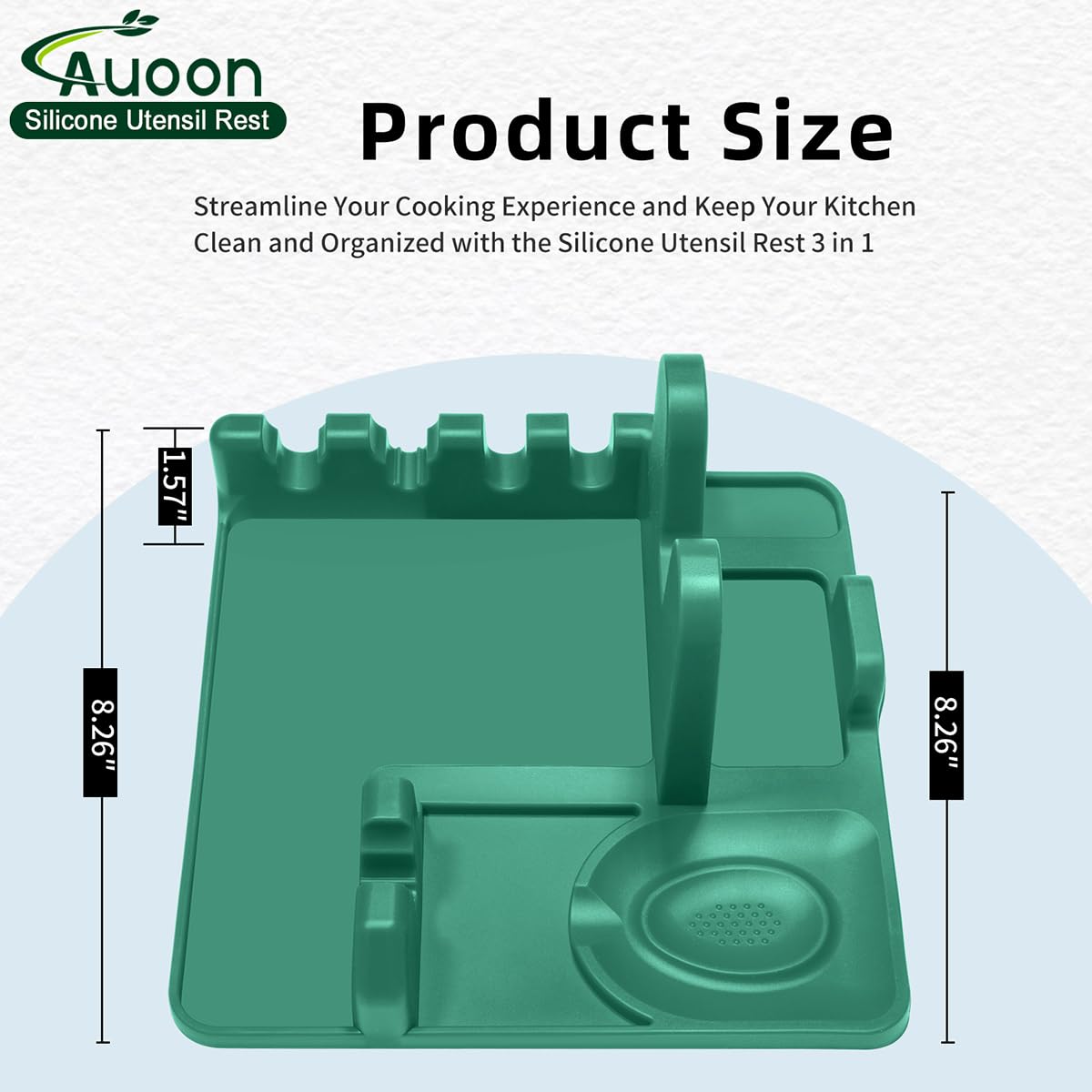 AUOON diseño-4-huecos-estufa silicona mantiene utensilios al alcance