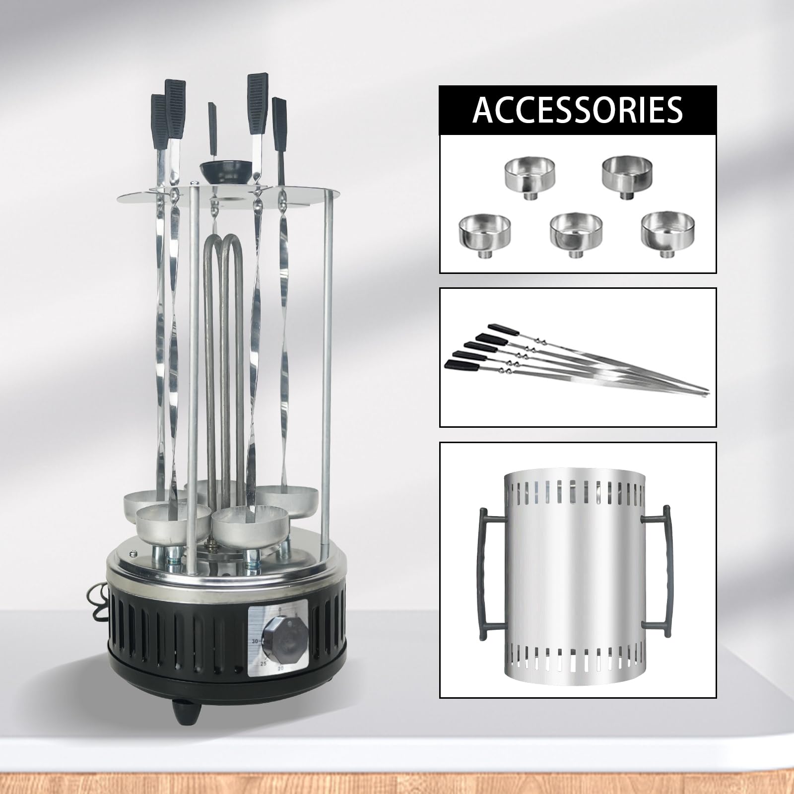 AUPLEX brochetas 5 unidades para rostizar con control sencillo