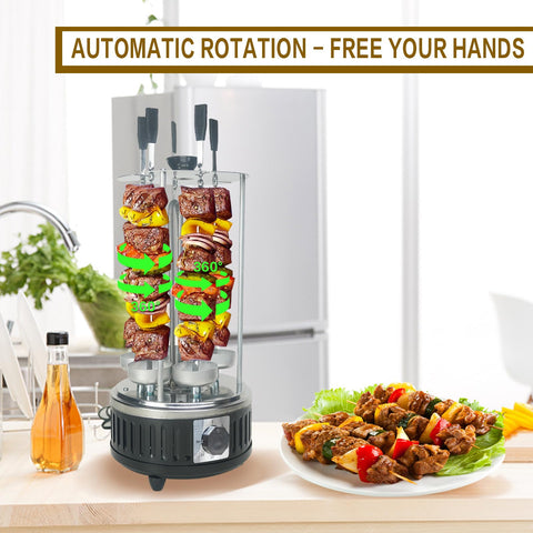 AUPLEX rotación 360° garantiza carnes jugosas y uniformes