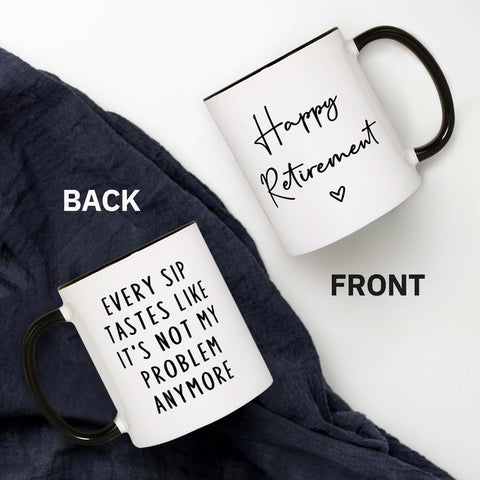 Aurahouse taza jubilación dorso con diseño de doble cara para regalo memorable.