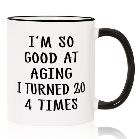 Aurahouse Taza 80 Aniversario frente, regalo divertido para el 80 cumpleaños.