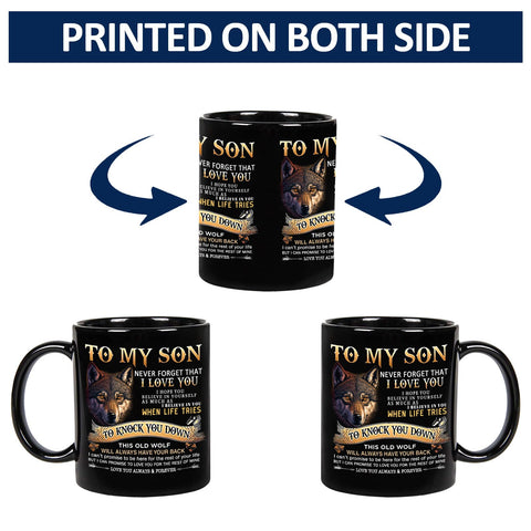 Aurahouse Taza Regalo Navidad Hijo Lobo 11oz, presentación elegante