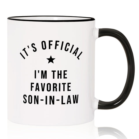 Aurahouse Taza yerno favorito frente doble para lucir el mensaje desde cualquier ángulo.