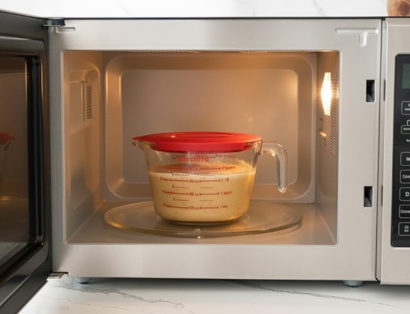 Vaso de borosilicato Auralite resistente al calor para líquidos calientes.