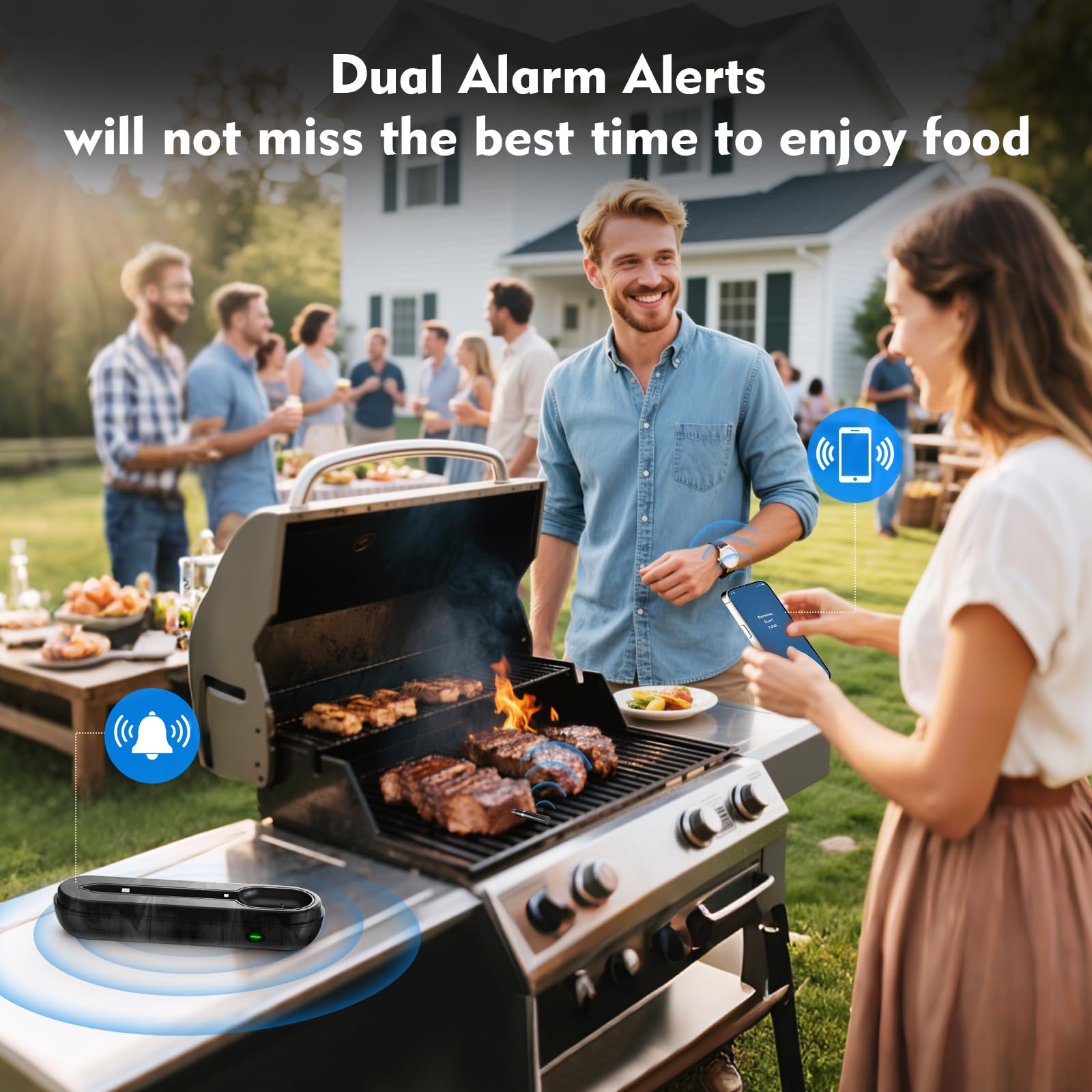 Carcasa IP67 y cerámica de Aurasky resisten salpicaduras y calor del grill.