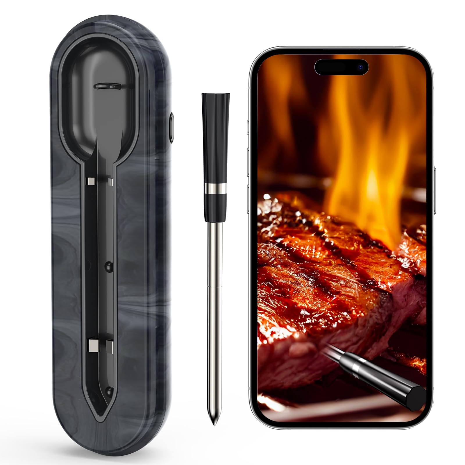 Aurasky termómetro inalámbrico para carne, lectura precisa para asados.