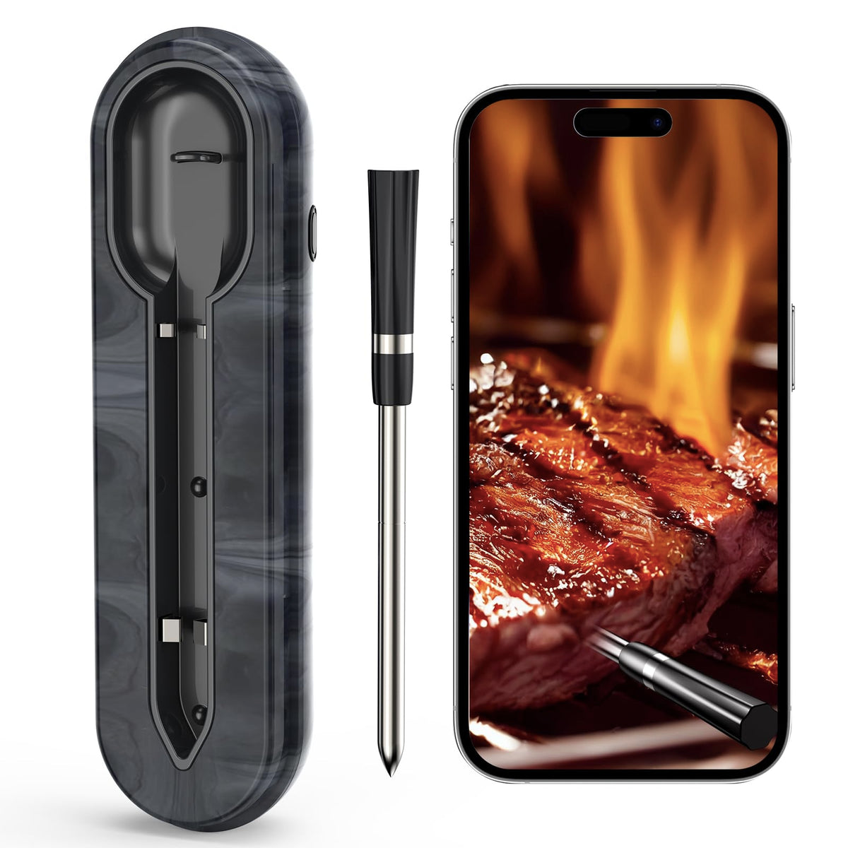 Aurasky termómetro inalámbrico para carne, lectura precisa para asados.