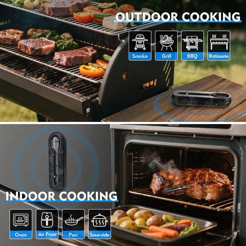 Ideal para parrilla, ahumado y horno con Aurasky para resultados consistentes.