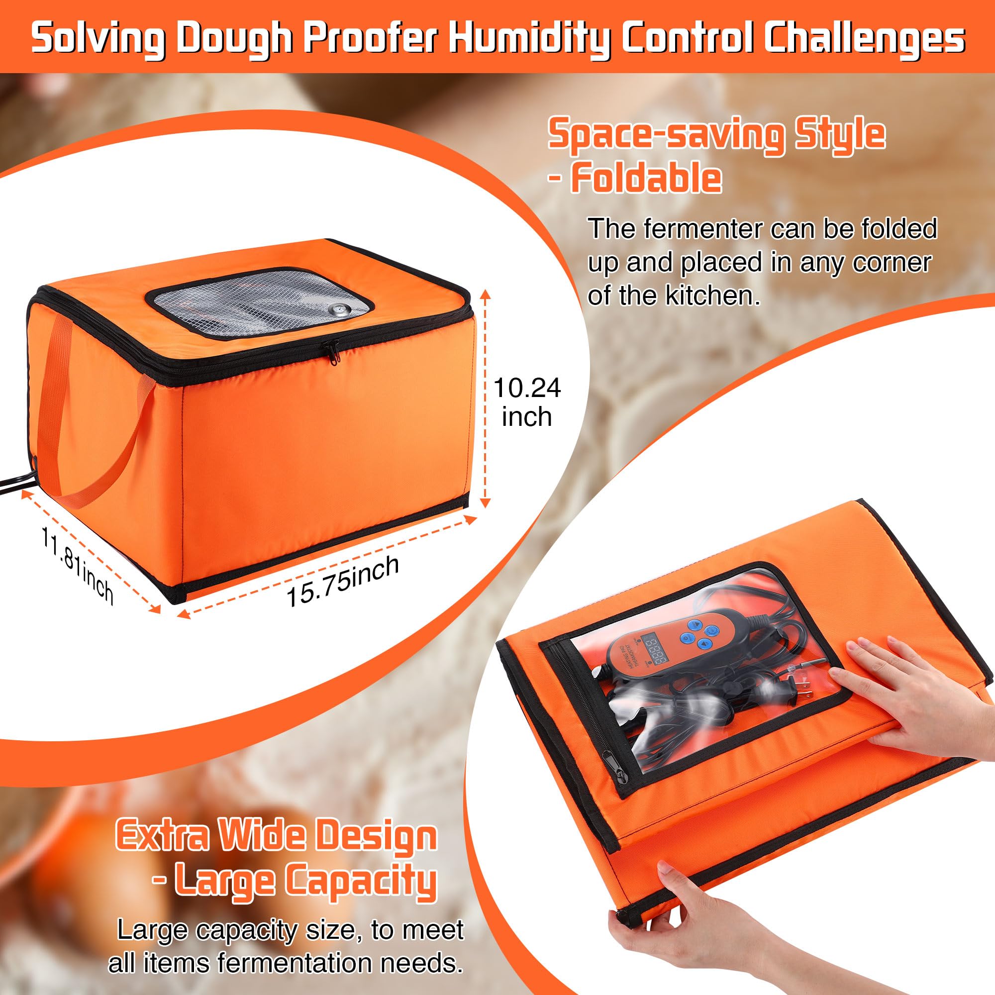 Aurelema proofer con cuenco de agua para humedad adecuada