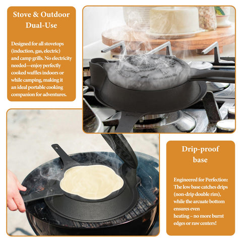 Aurionix gofrera apta para camping y estufas para cocinar al aire libre.