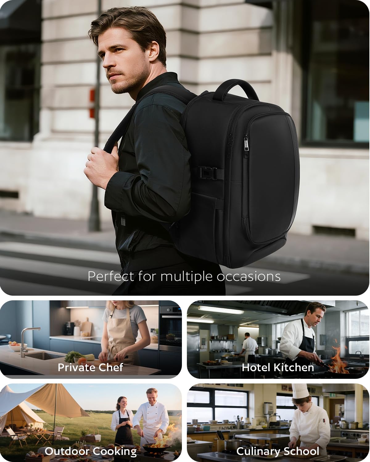 AUROTIER bolsa cuchillos chef bolsillo trasero anti robo