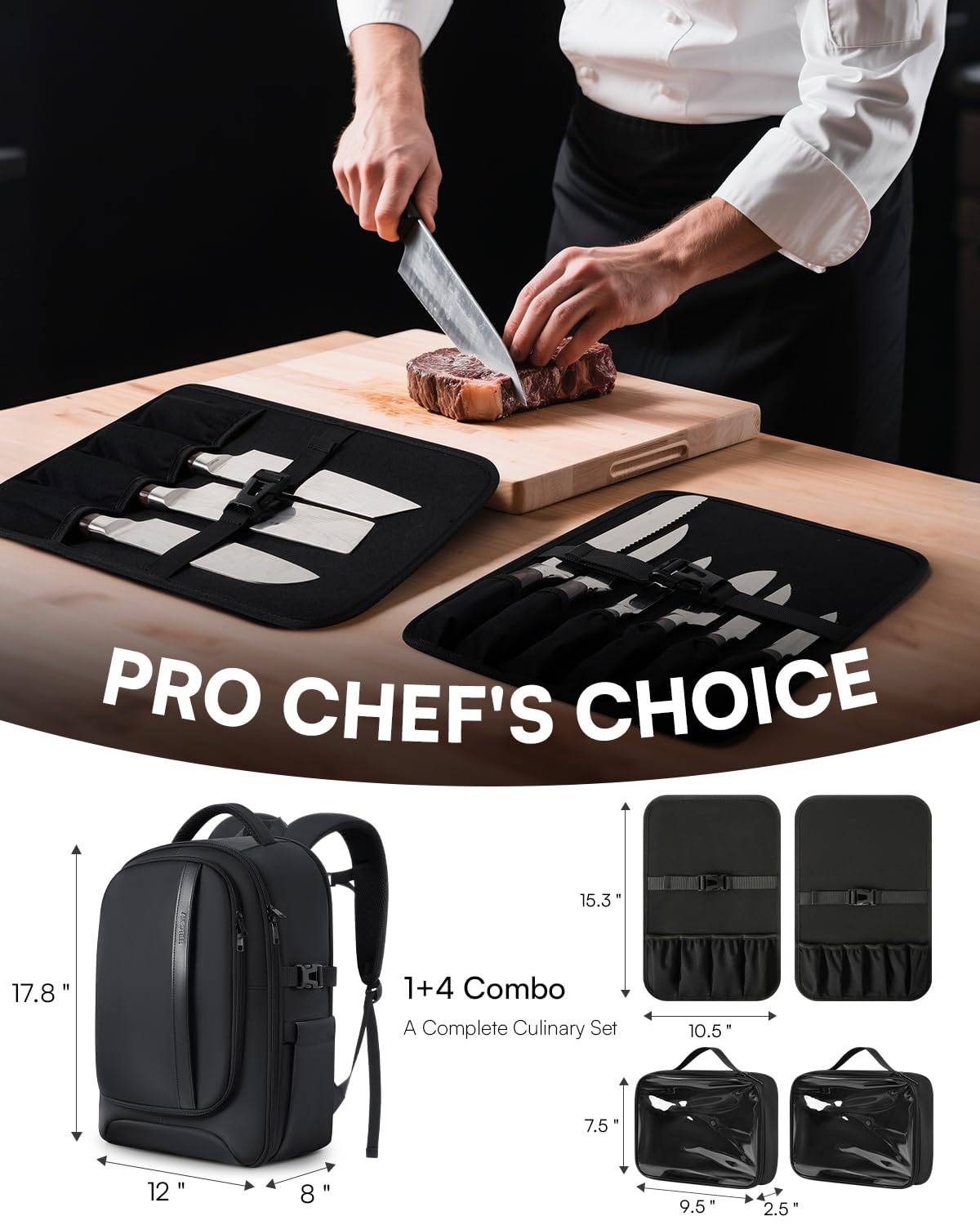 AUROTIER bolsa cuchillos chef 10 espacios para organizar herramientas