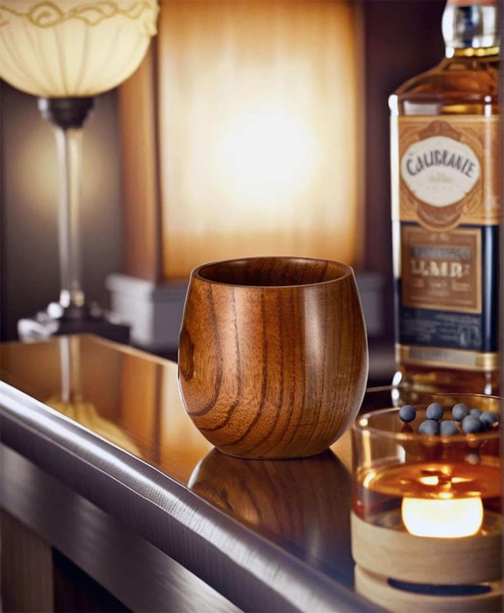 Caja regalo Aurueda de estilo retro para vaso whisky de madera.