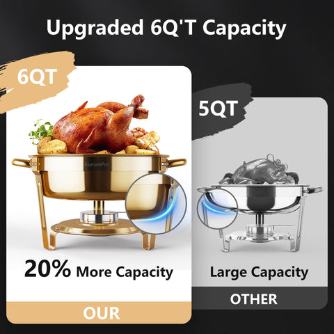 AurumPot bandejas alimentos acero inoxidable, duraderas para servir comidas al gusto.