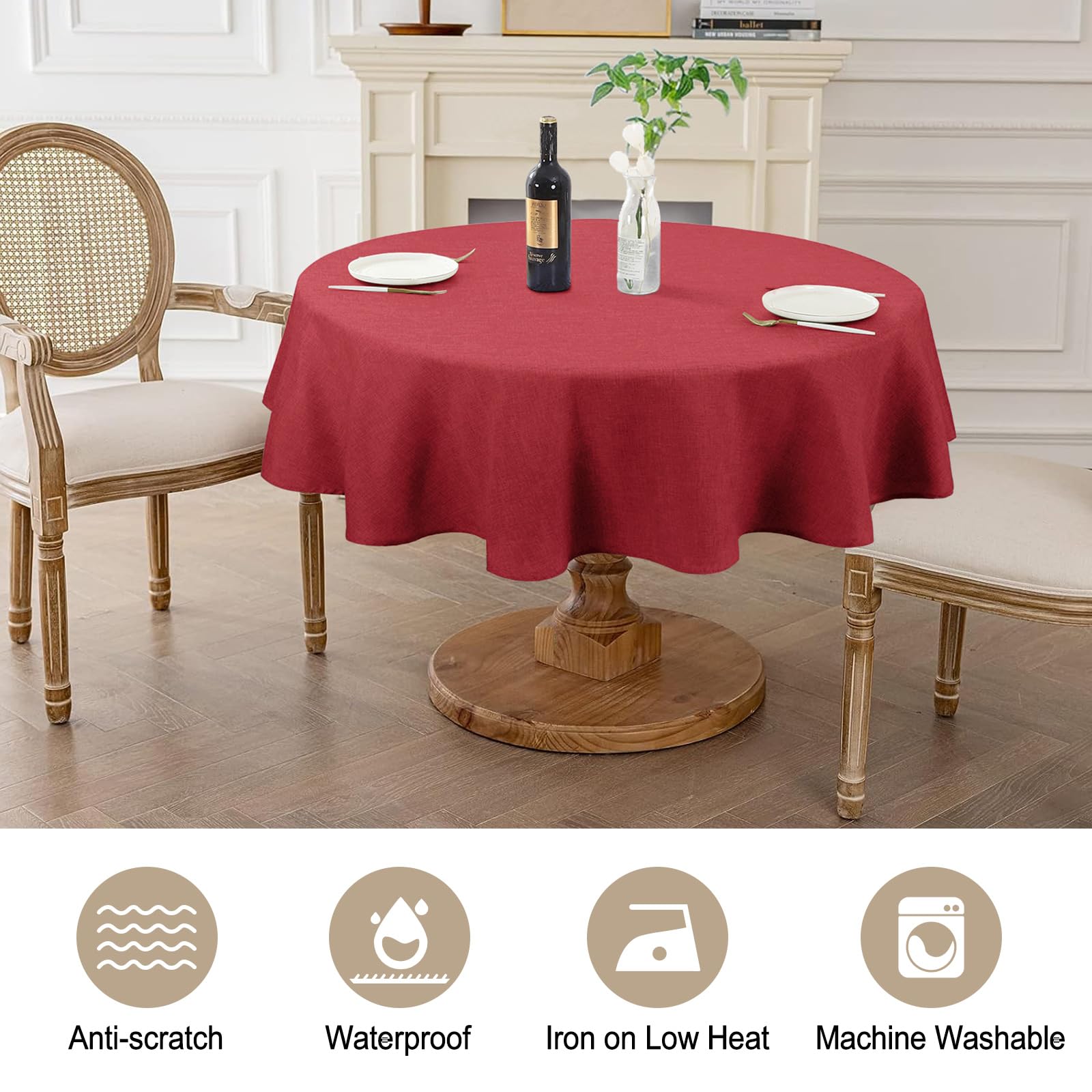 Mantel AUSSPVOCT con borde doblado y costuras finas, acabado elegante
