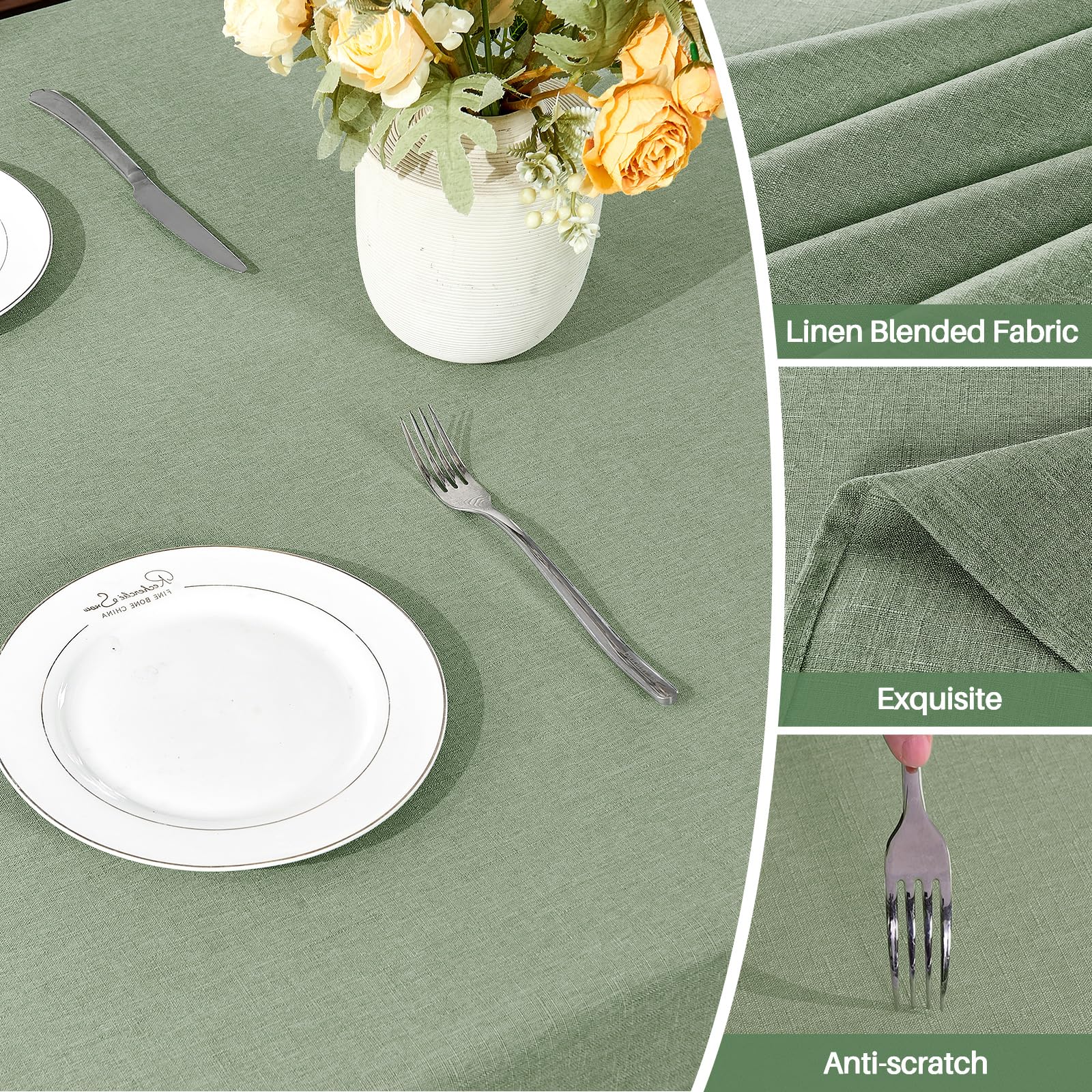 Mantel AUSSPVOCT lavable y resistente a arrugas, fácil de limpiar