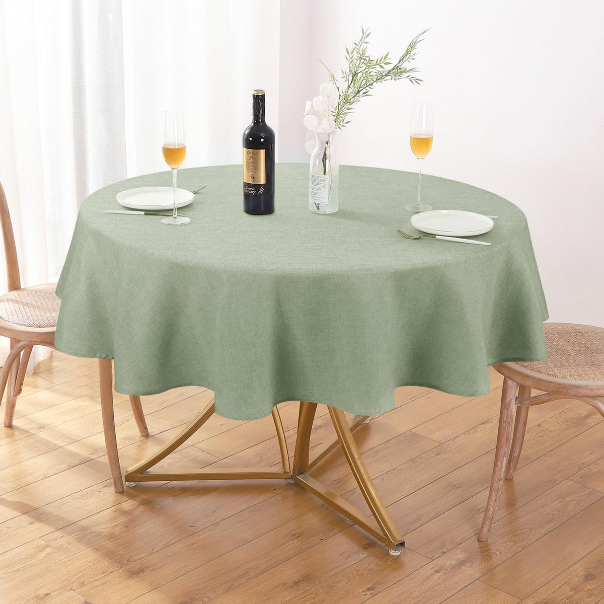 Mantel redondo AUSSPVOCT texturizado de 127 cm, ideal para cenas elegantes