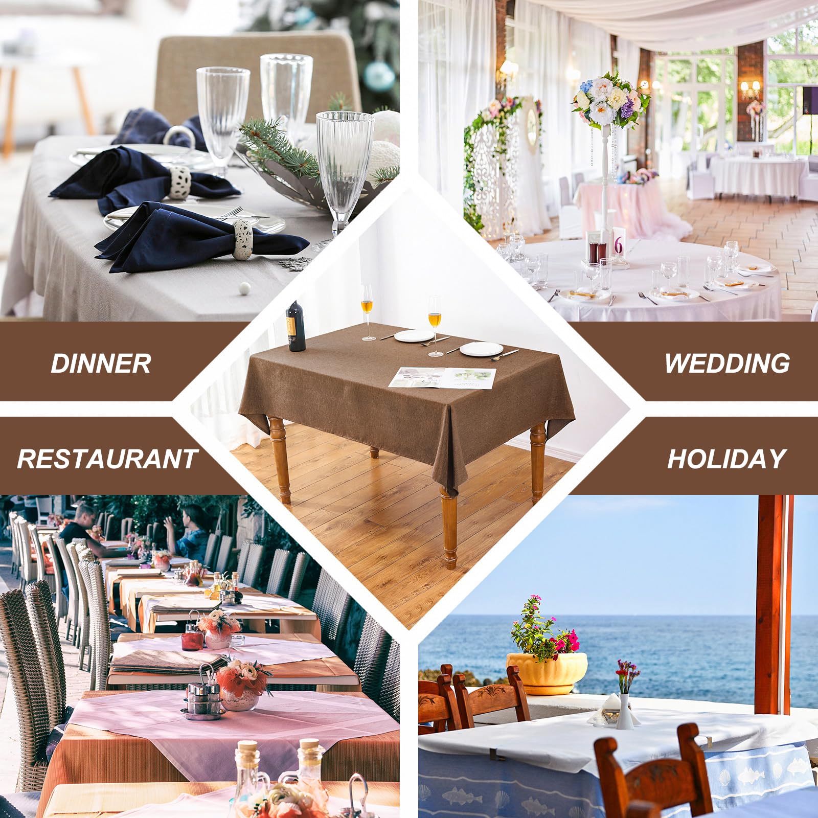 Escena de comedor con mantel texturizado AUSSPVOCT para un ambiente acogedor.