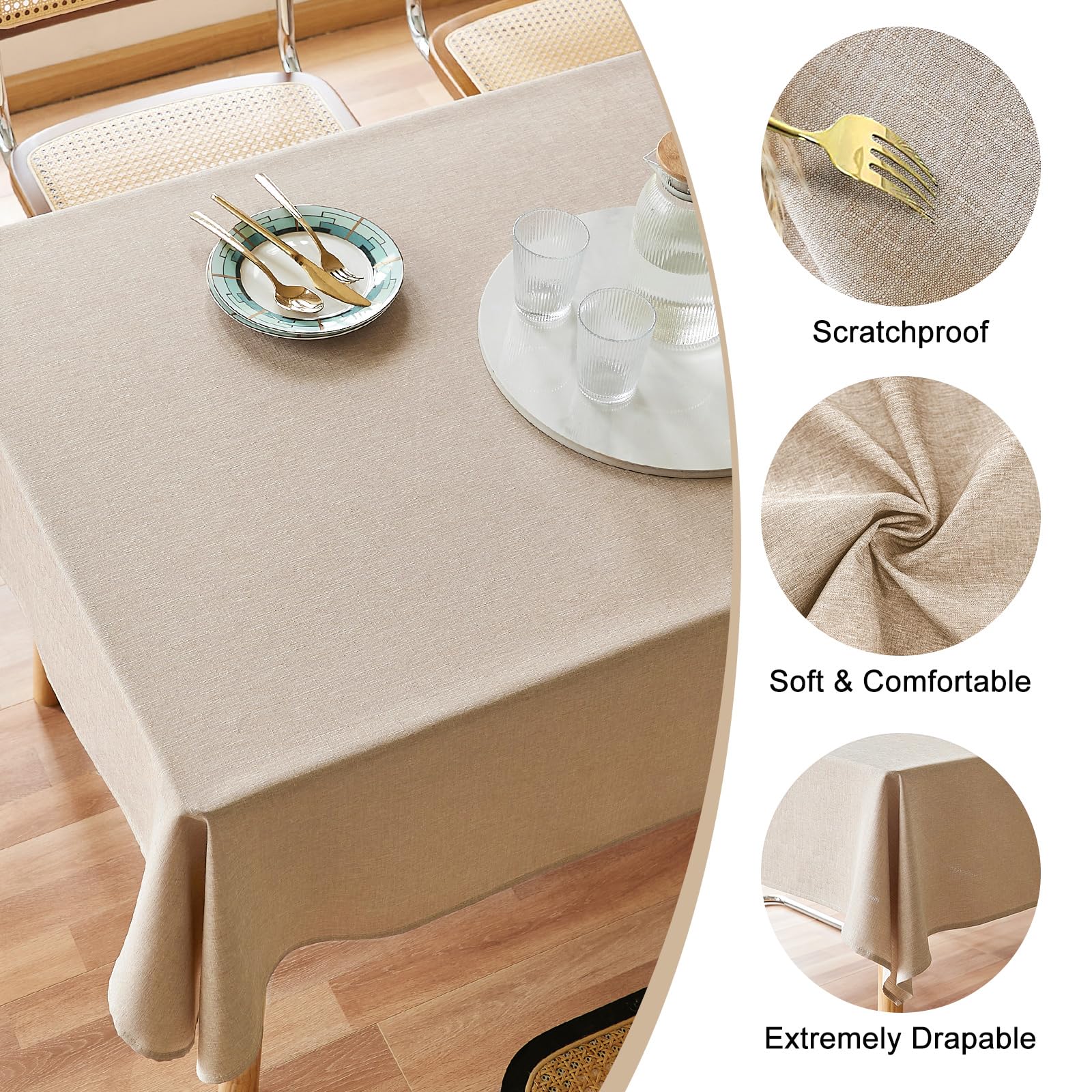 Mantel AUSSPVOCT con bordes plegados y pespunte para acabado premium