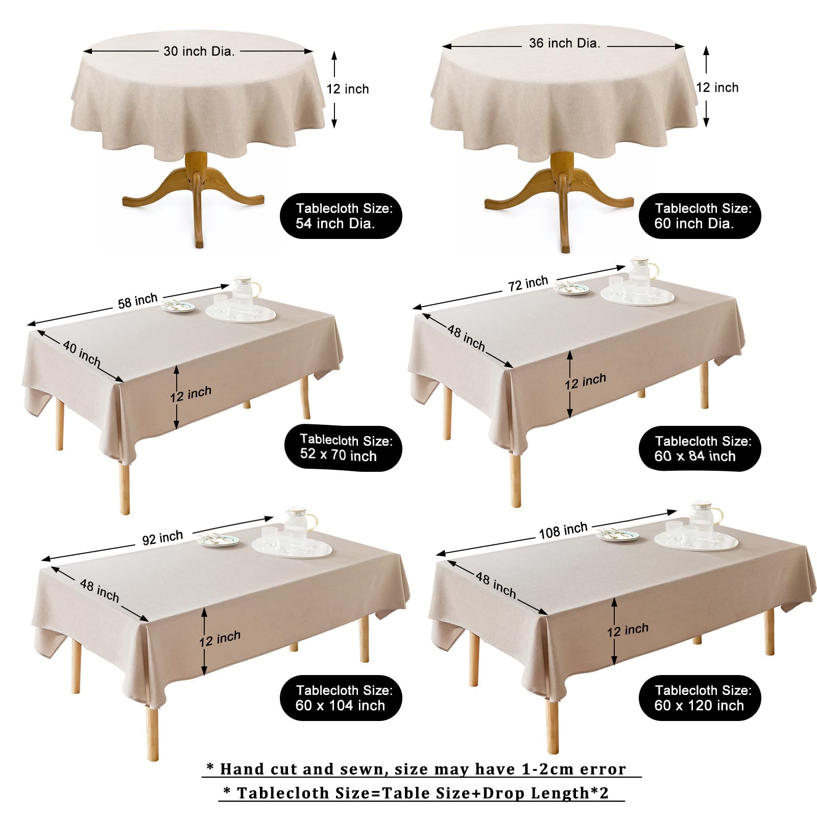 Mantel AUSSPVOCT de 60x120: tamaño ideal para mesas grandes en banquetes.