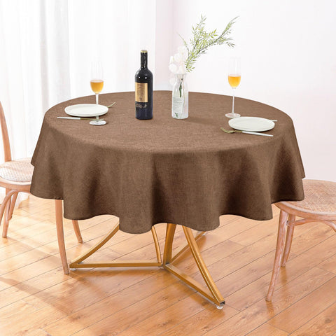 Mantel redondo texturizado AUSSPVOCT de 60 pulgadas para mesa elegante y protegida