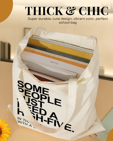 AUSVKAI bolsa de lona, capacidad para libros y tableta