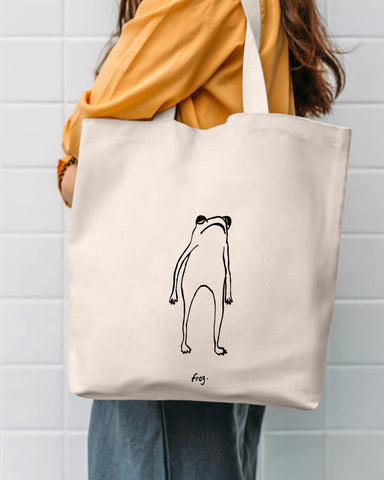 Bolso AUSVKAI de canvas con mango largo para llevar sobre el hombro.