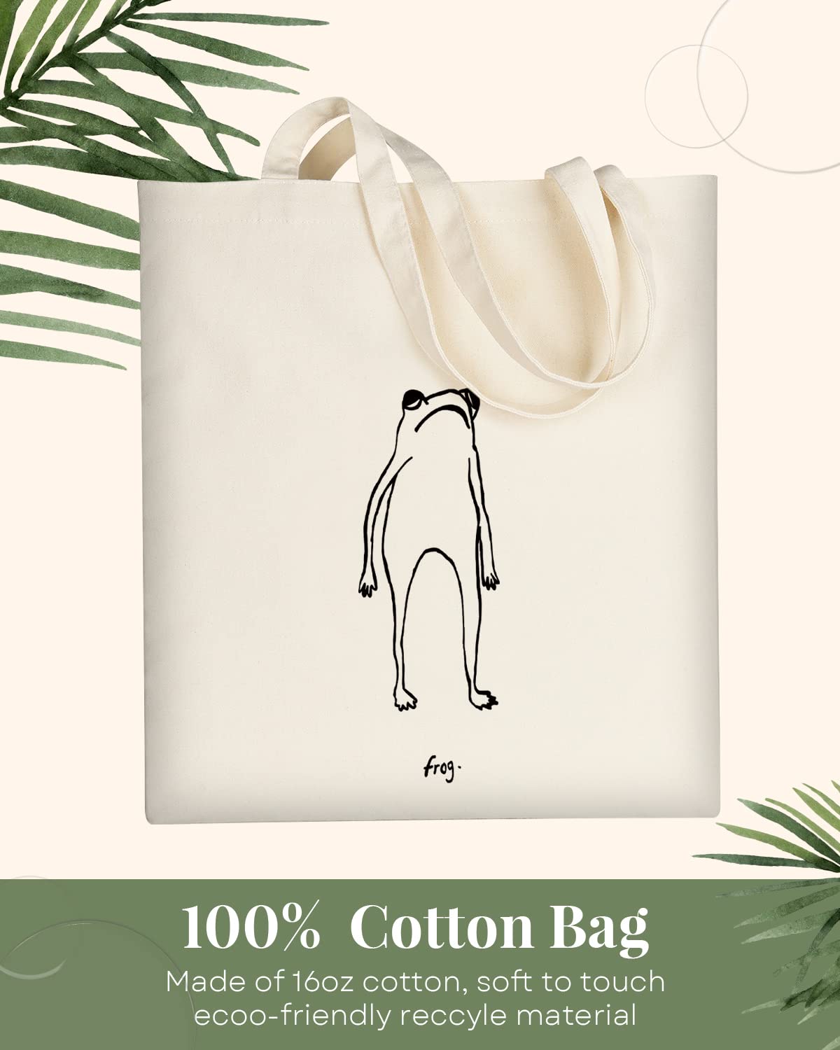 Bolso AUSVKAI de canvas para uso en compras y supermercado.