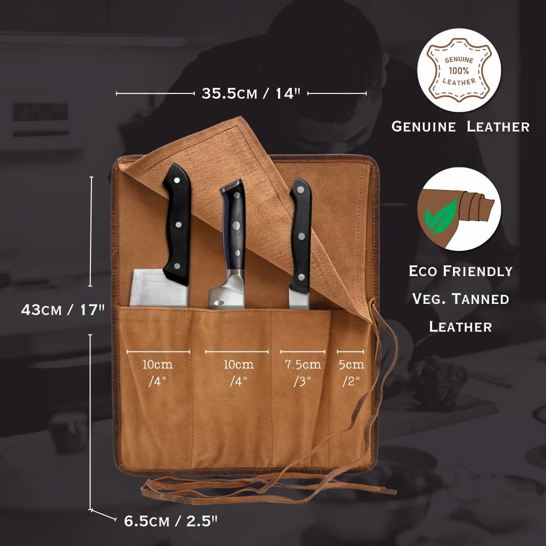 Autentico Leather estuche de cuero tono teca, aspecto duradero para uso diario.