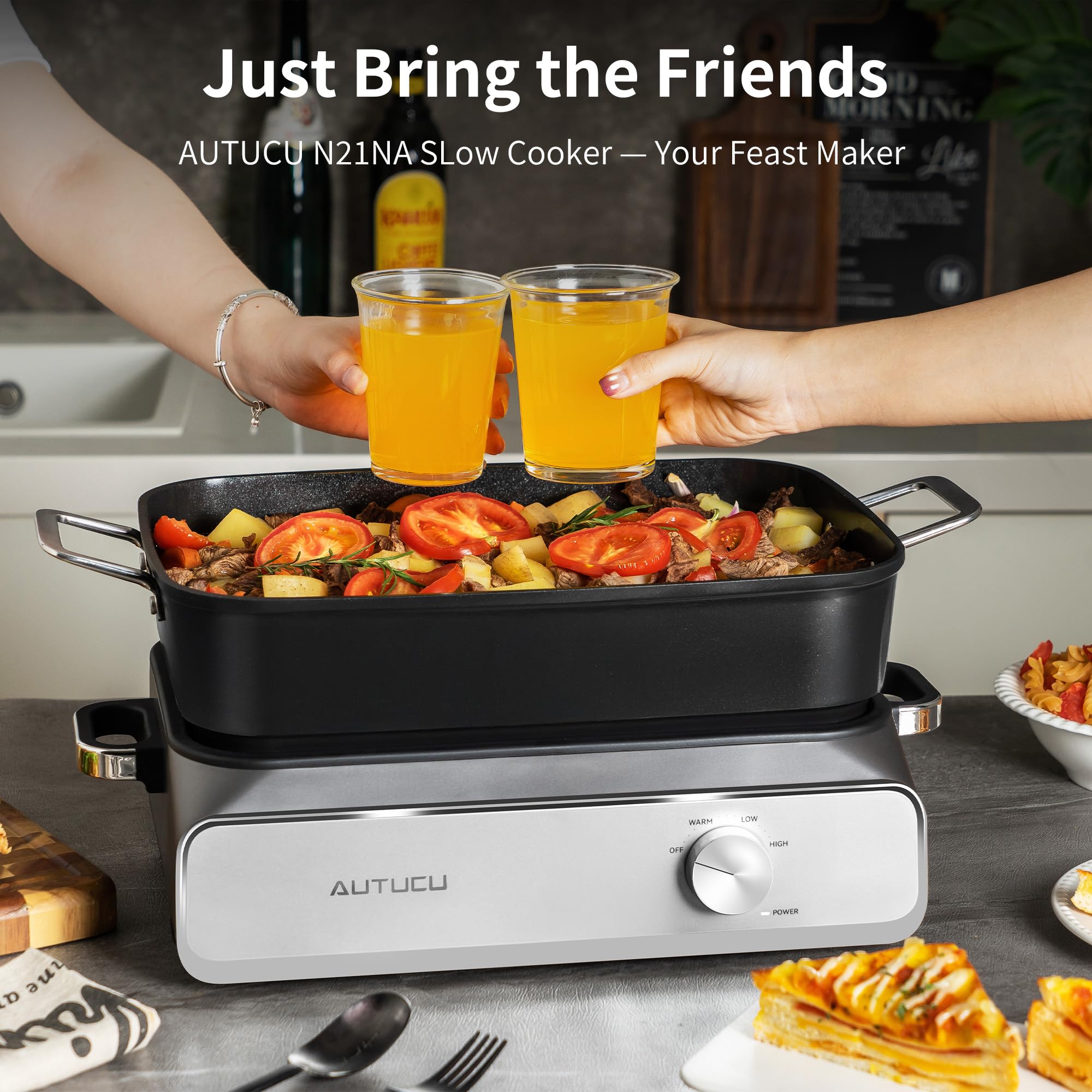 Recipiente removible AUTUCU apto para horno hasta 450 °F.