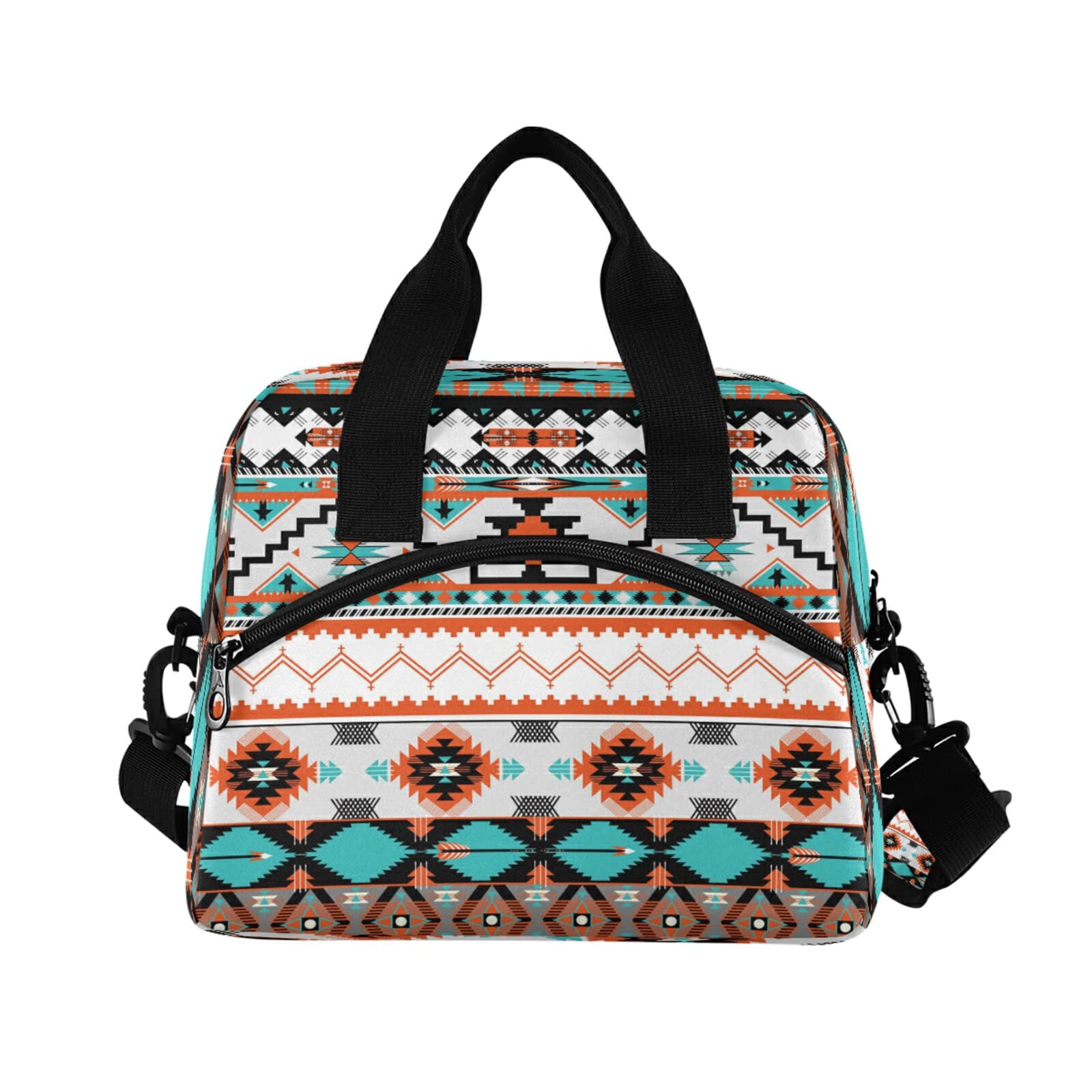AUUXVA bolsa almuerzo etnica azteca geometrica dorso, diseño ergonómico para uso diario.