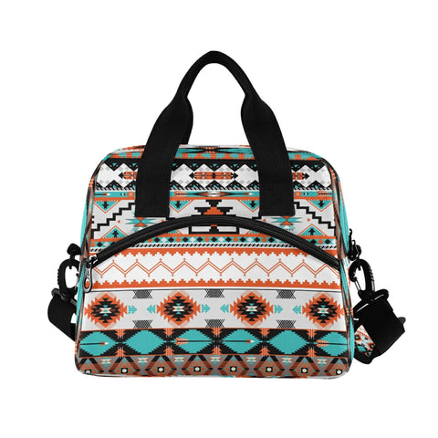 AUUXVA bolsa almuerzo etnica azteca geometrica dorso, diseño ergonómico para uso diario.