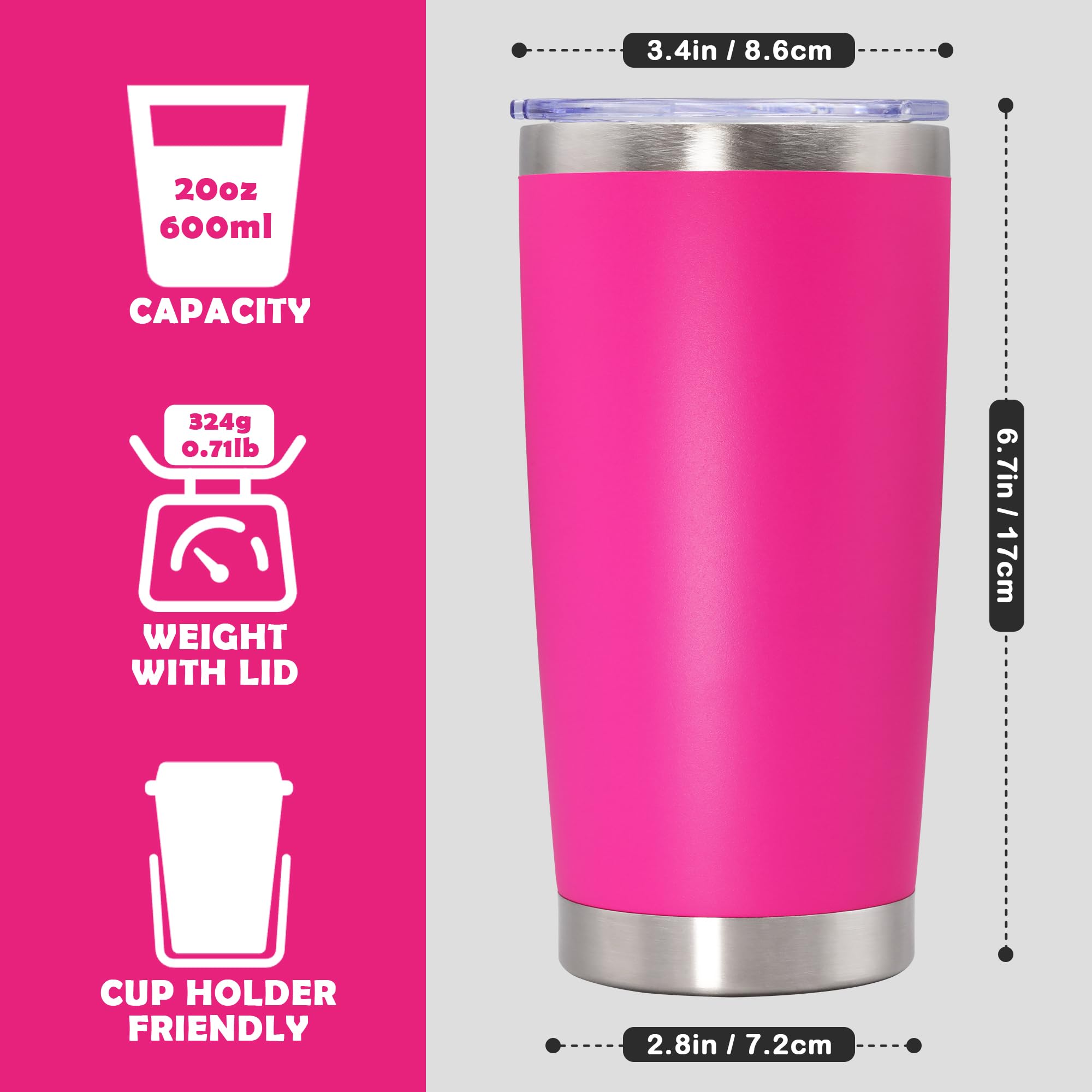 AUWBON 20oz tumbler aislamiento doble pared mantiene la temperatura por más tiempo.