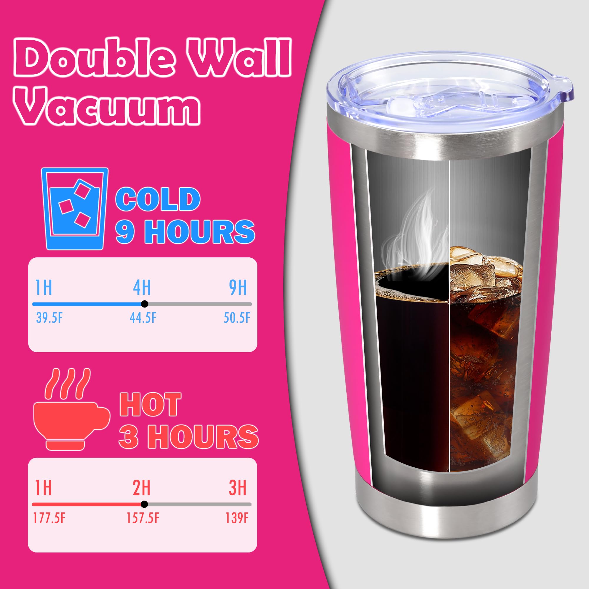 AUWBON 20oz tumbler recubierto en polvo colorido, resistente a golpes y desgaste.